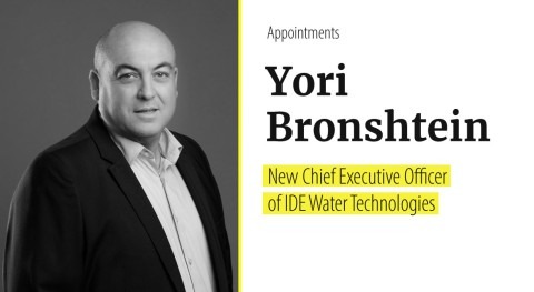 IDE Water Technologies names Yori Bronshtein as CEO of its Israel operations